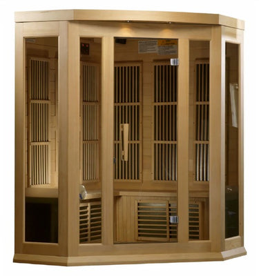 Maxxus 3-Person Low EMF FAR Infrared Corner Indoor Sauna | MX-K356-01